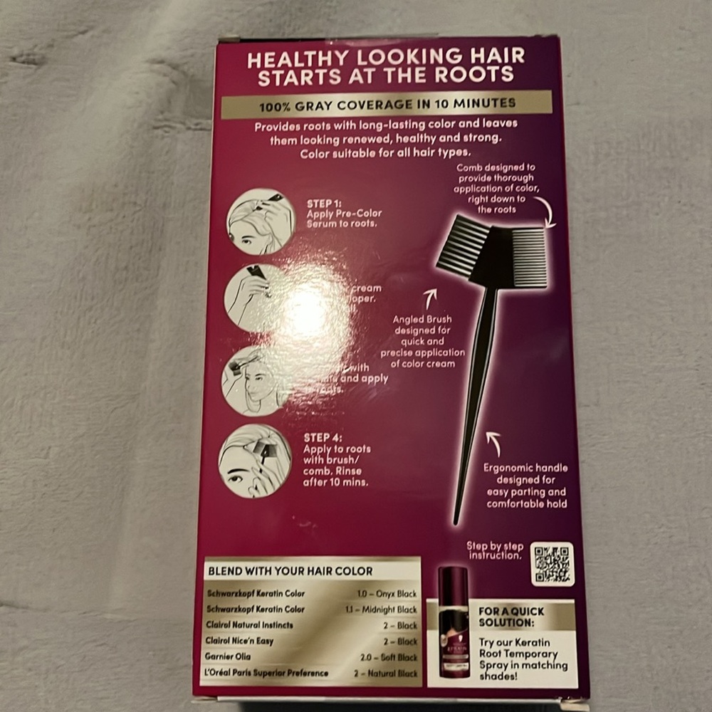 NWT Schwarzkopf Keratin Root Color Black - Picture 3 of 6